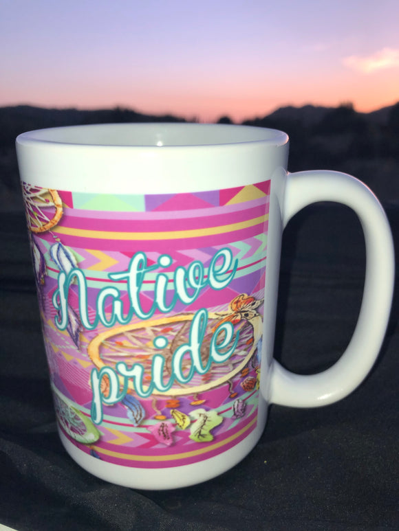 Native Pride Coffee Cup 15oz pink