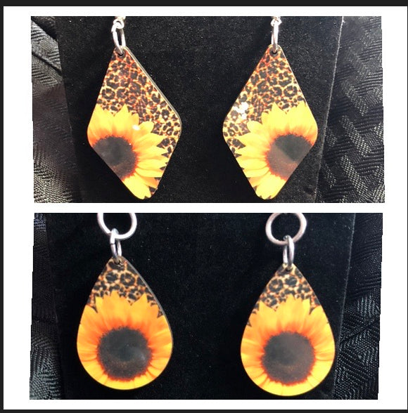 Sunflower Leopard Earrings
